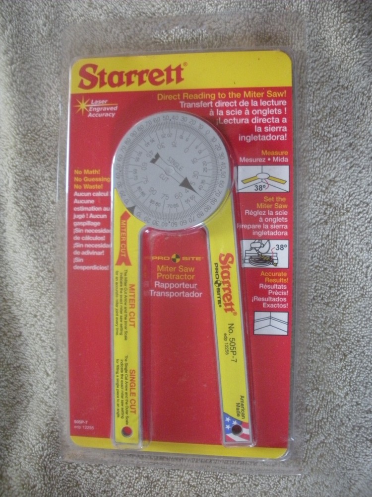 Starrett 505P-7 Dial Reading Miter Protractor, 7" Plastic