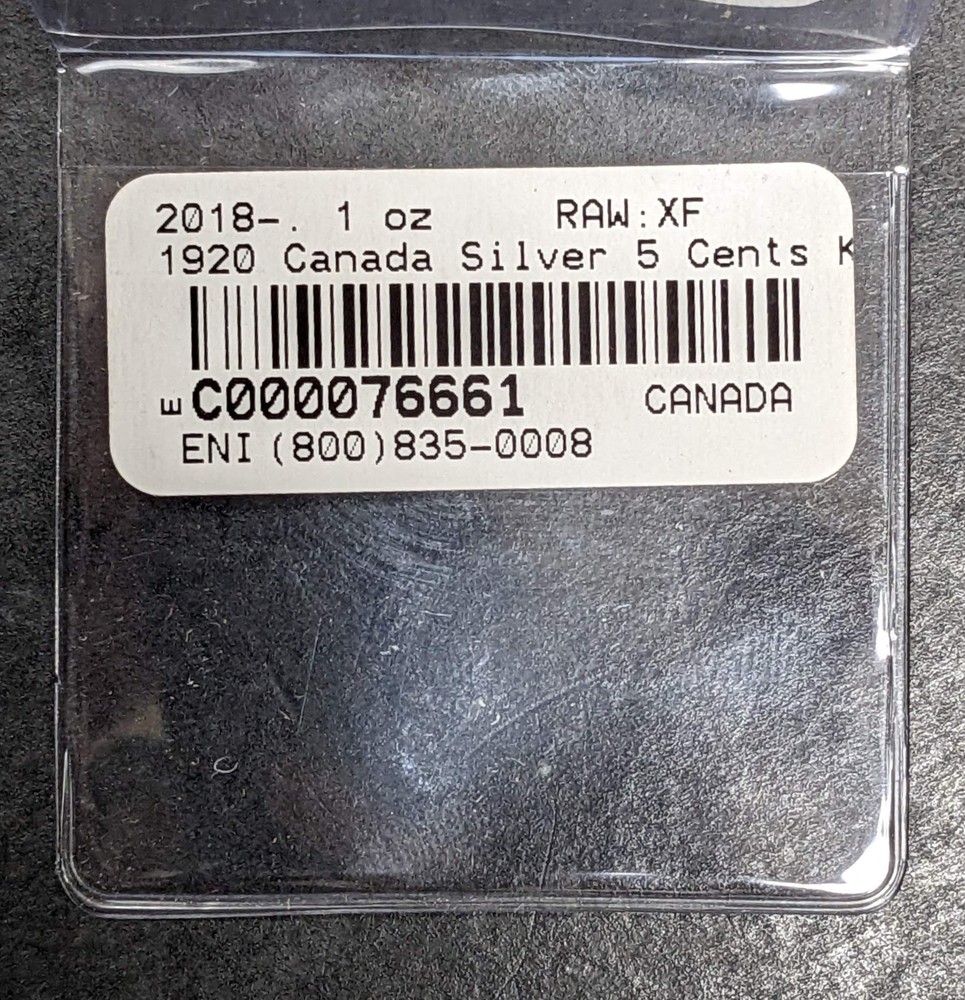 1920 Canada Silver 5 Cents George V
