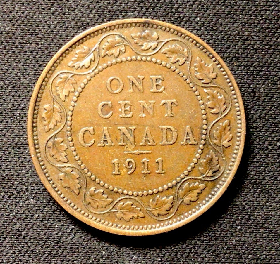 1911 Canada One Cent! Small Green Dot OBV. (at bottom)! ENN Coins