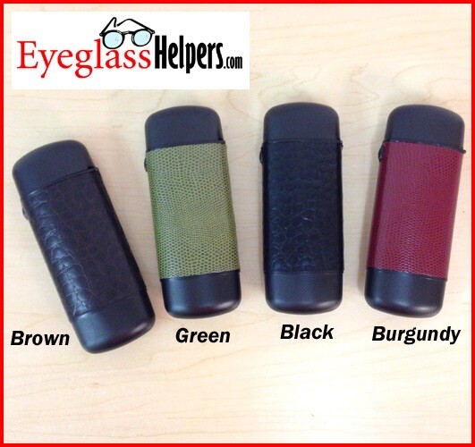 Flip Top Eyeglass Reader Sunglass Case Push Button w Textured Case (GREEN)