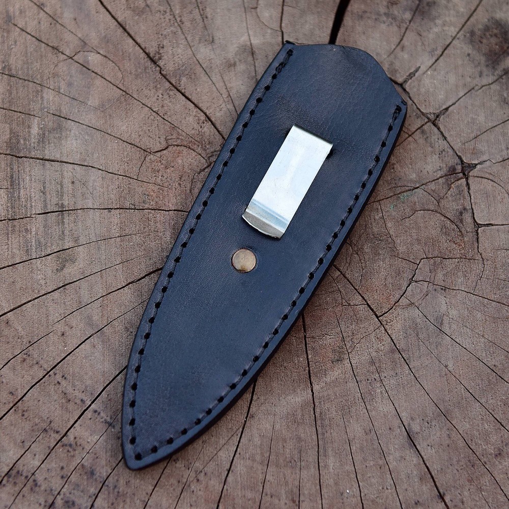 EDC Handmade Fixed Blade Leather Dagger Knife Sheath Holster Back Clip Sheath