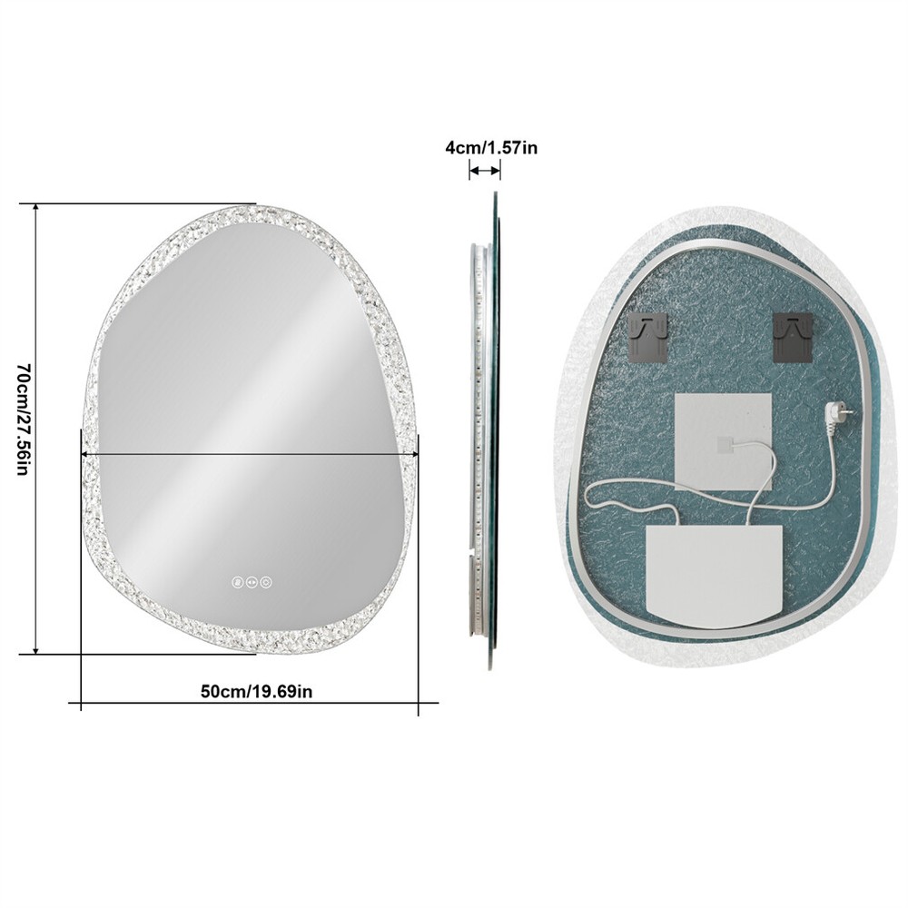 Irregular LED Bathroom Pebble Design LED Clear Backlit Illuminated Vanity Mirror