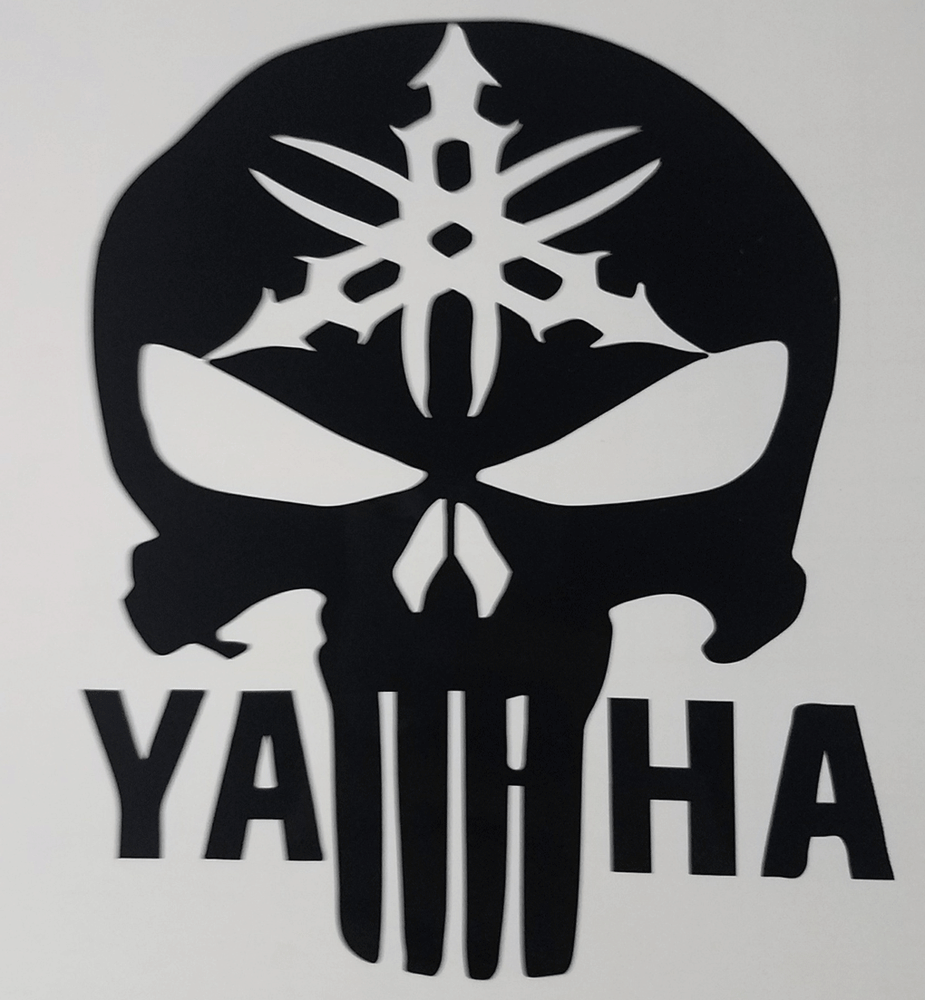 PUNISHER STYLE YAMAHA SKULL DECAL STICKER