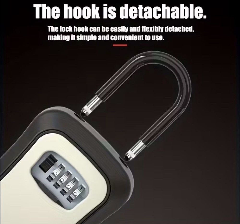 Key Lock Box Wall Mount Outdoor Weatherproof 4-Digit Combination
