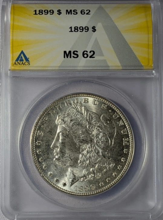1899 Morgan Silver Dollar ANACS MS-62