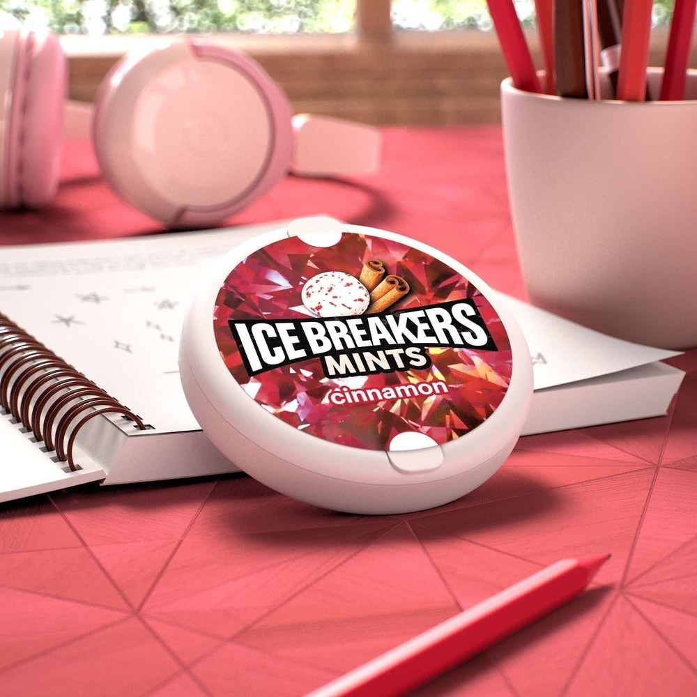 Ice Breakers Cinnamon Sugar-Free Mints – 1.5 oz Puck
