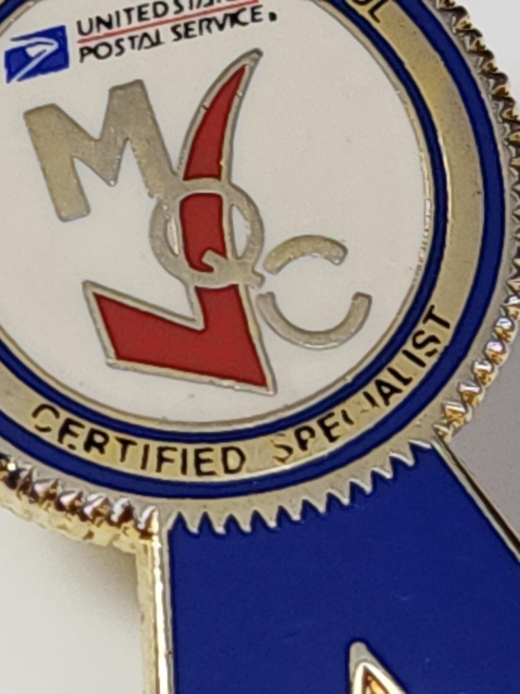 US Post Office Lapel Pin Mail Piece Quality Control Certified Specialists