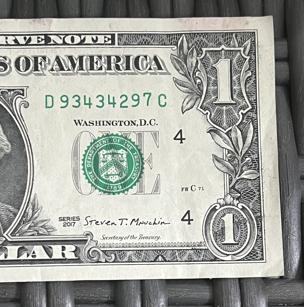 $1 Error Note Gas Pump Number Dollar Bill