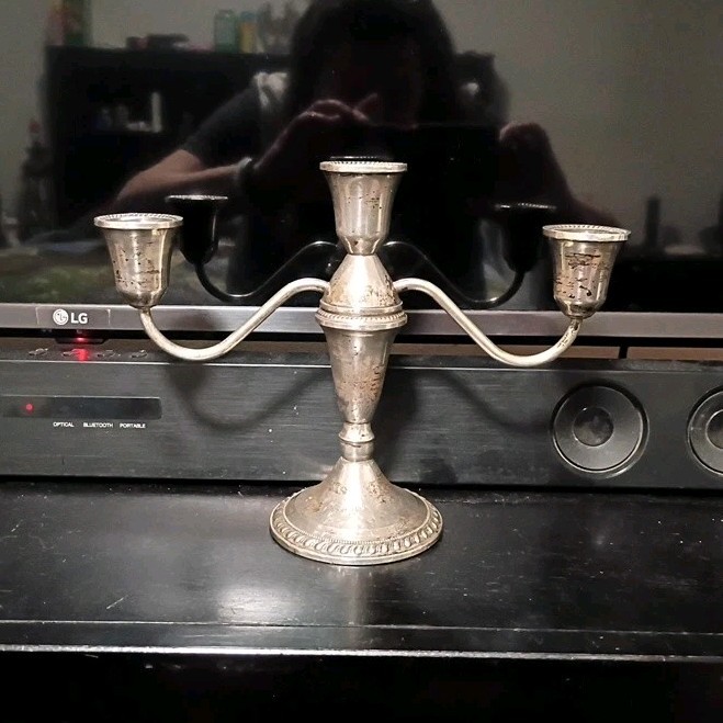 Gorham Sterling Silver .925 Three-Arm Candlestick Classic Design