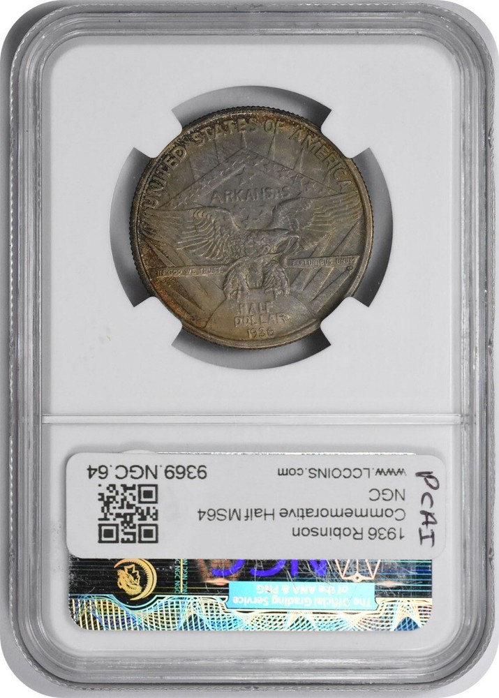 1936 Robinson Commemorative Half MS64 NGC Mint State 64