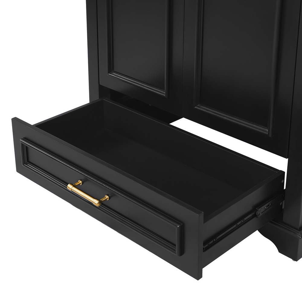 30" Luxurious Bathroom Vanity w/Ceramic Sink, Solid Wood Frame Storage Cabinet