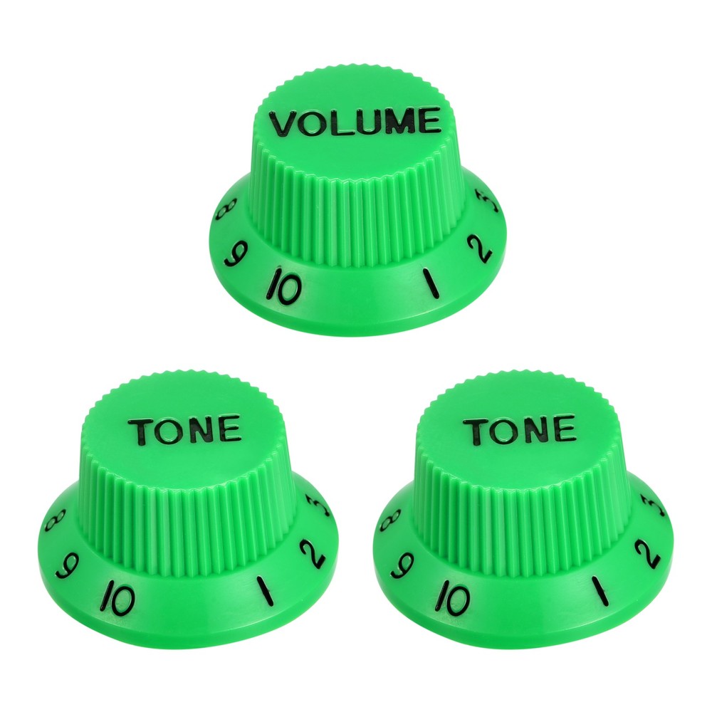 Speed Control Knobs 1Volume 2Tone Green with Black Characters