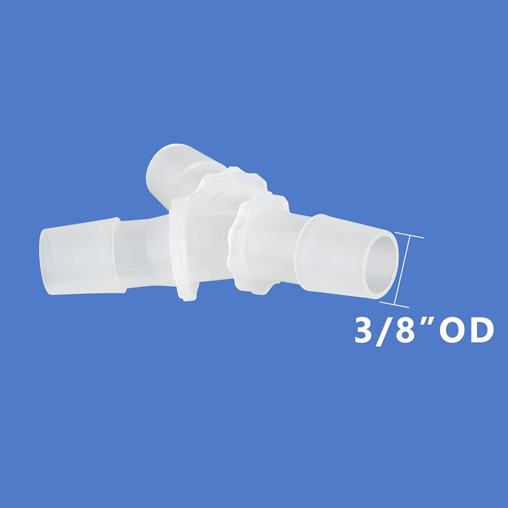 3/8" Hose Barb Fitting Equal Barbed Y Shaped 3 Way Plastic Joint Splicer Mender