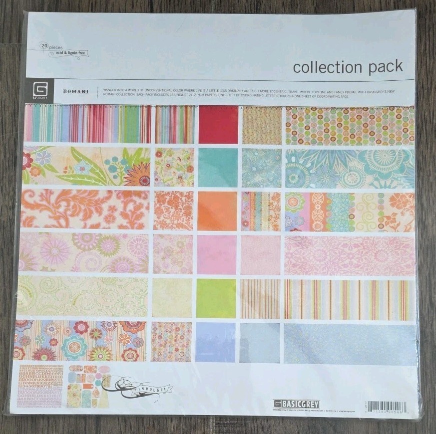BASIC GREY Indulgent Collection Pack Scrapbook Craft Paper Sealed