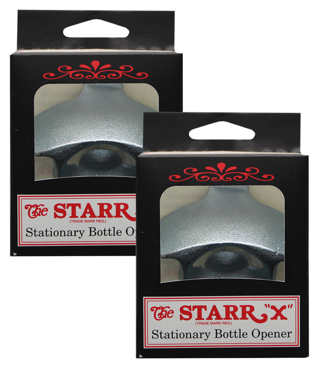 Starr 'X' Wall Mount Zinc Bottle Opener - 2-Pack