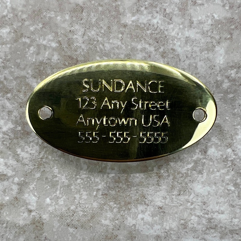Custom Engraved Tags Personalized NAME PLATE Tags NAME PLATE NATURAL BRASS OVAL