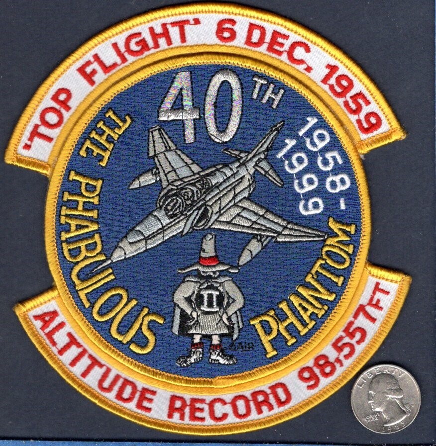 F-4 PHANTOM TOP FLIGHT Altitude Record 1959 USAF Fighter Squadron Patch