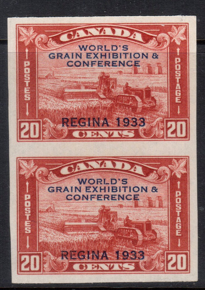 Canada #203a Extra fine Never Hinged Imperf Pair **With Certificate**