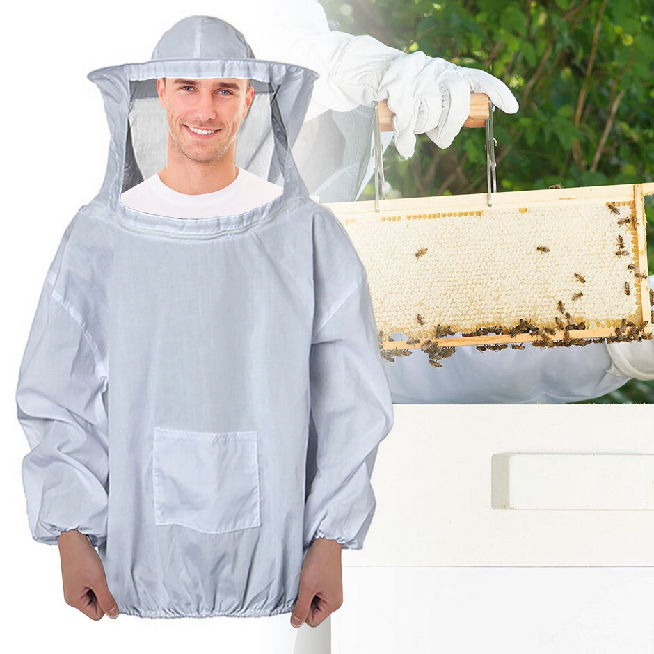Beekeeping Smock Jacket OverBee Keeping Suit Protective Coat Pull Tops Veil Hat