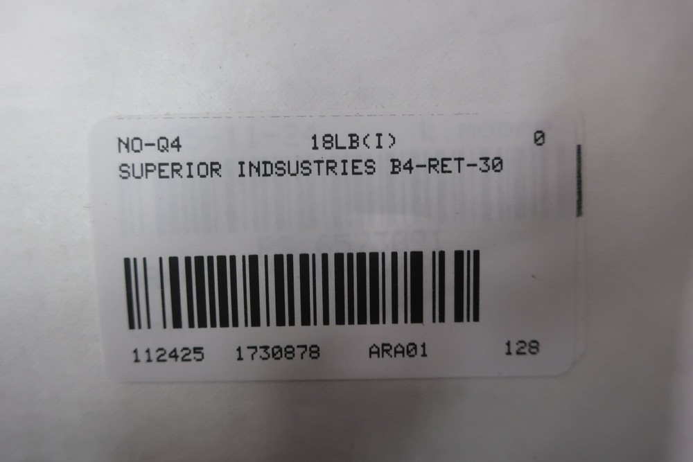 Superior Industries B4-RET-30 Conveyor Roller
