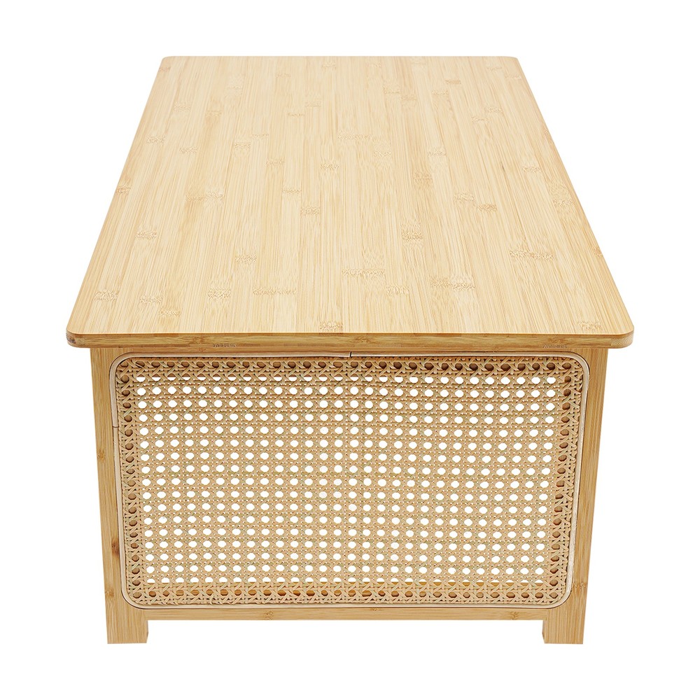 Bamboo Foldable Folding Floor Low Coffee Table for Sitting on The Floor