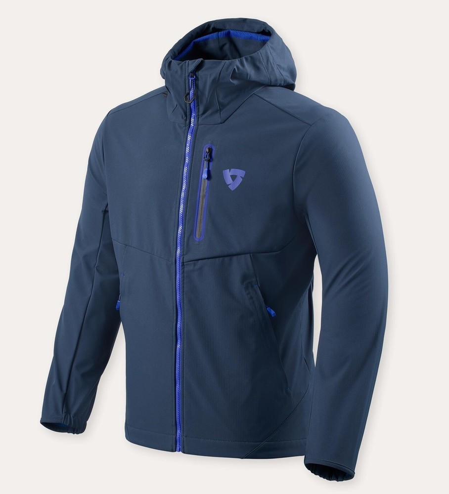 REV'IT JERRY WINDPROOF SOFTSHELL CASUAL LIGHT JACKET DARK BLUE SIZE M