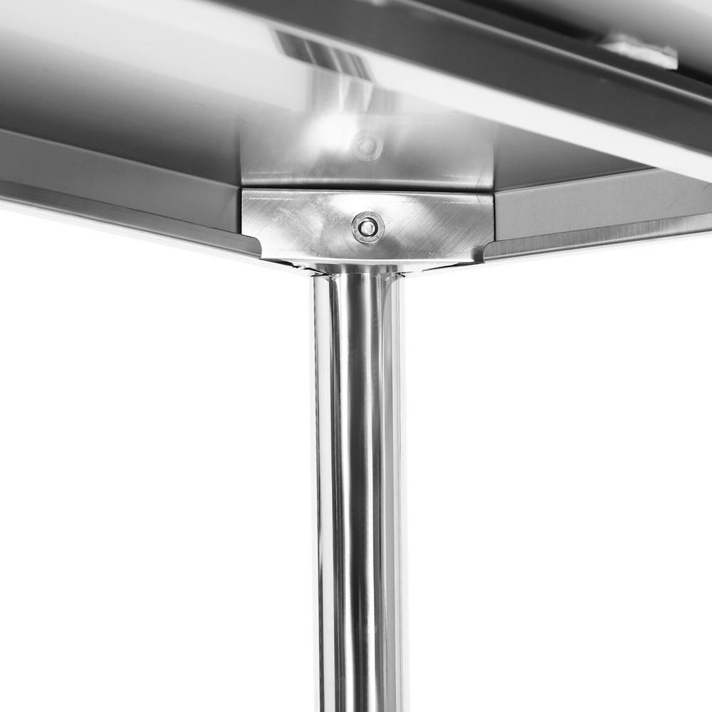 Silver Stainless Steel 4-Tier Adjustable Heavy-Duty Storage Shelf