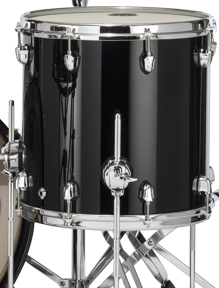 Mapex Saturn Evolution 14x14" Piano Black Lacquer Floor Tom Drum | Birch-Walnut