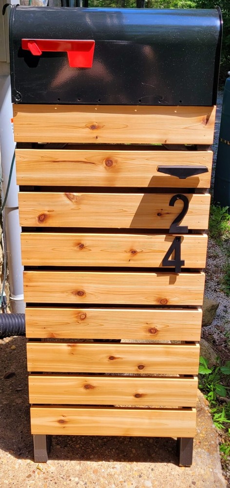 Cedar Mailbox Post, Black frame (Handmade) FREE SHIPPING!