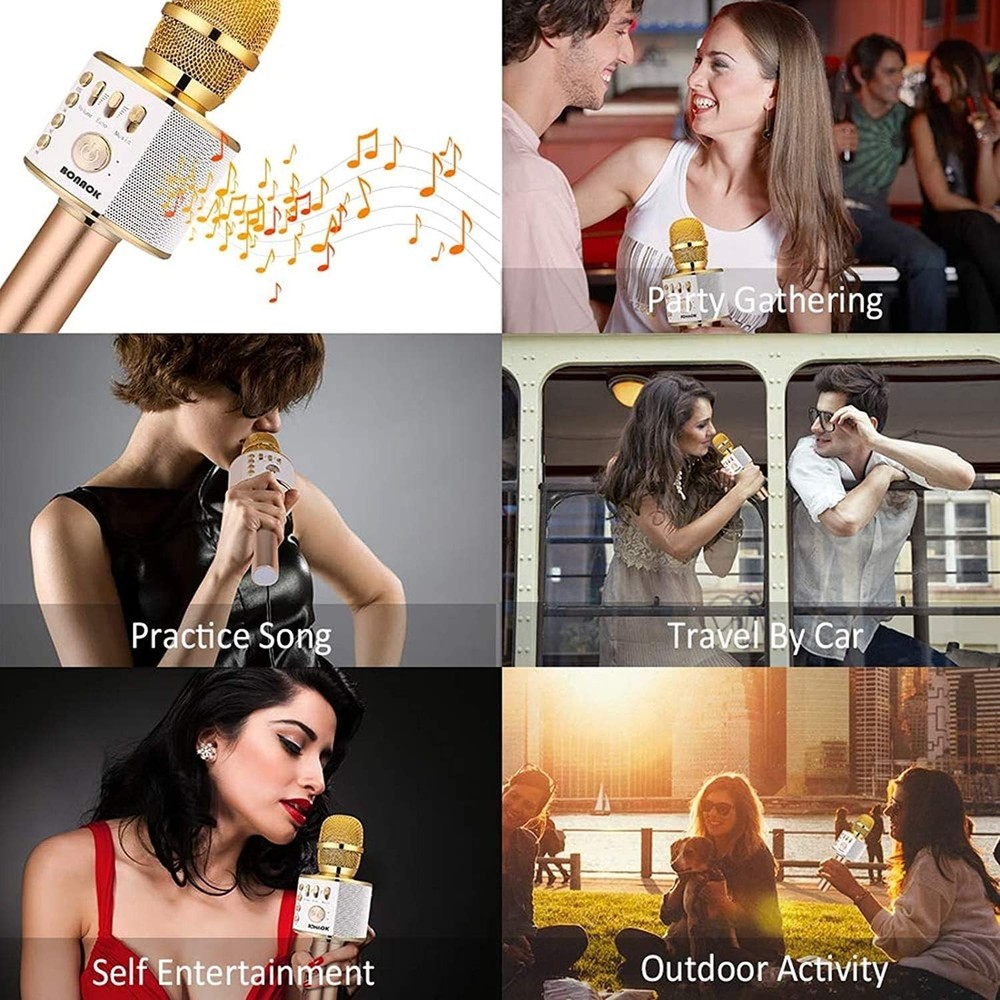 Multi-Functional Karaoke Microphone for Smartphones - Bluetooth & Wired Options