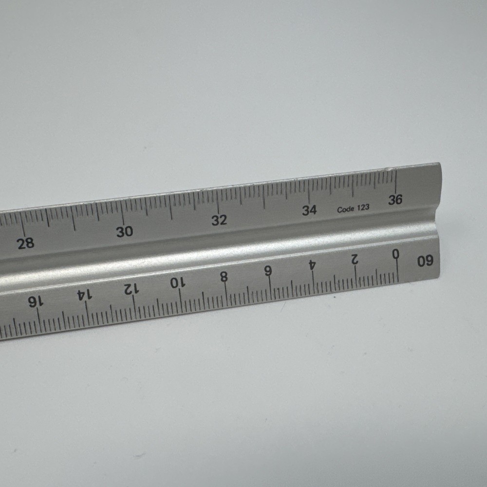 Alumicolor 12" Engineer Solid Drafting Scale Code 123 - EXC COND