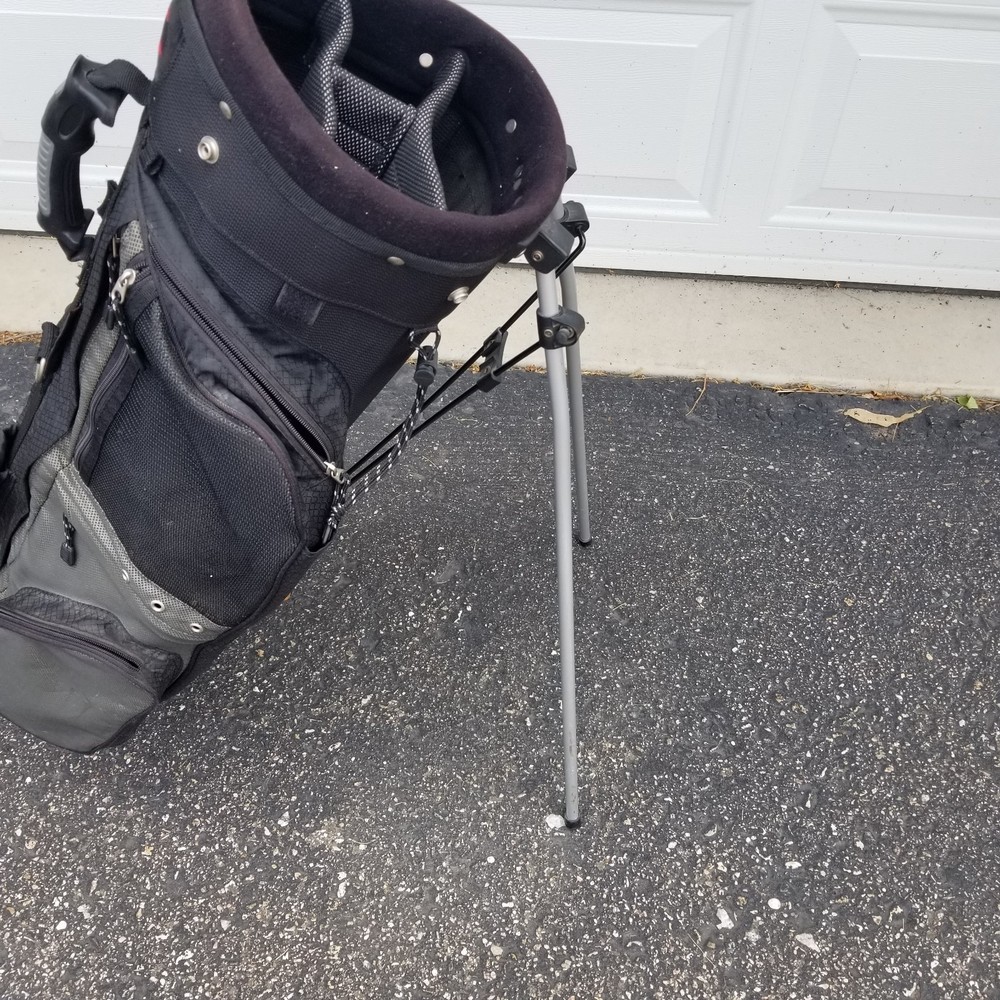 HUNTER GOLF 4-WAY DIVIDER GOLF STAND BAG, BLACK/GRAY