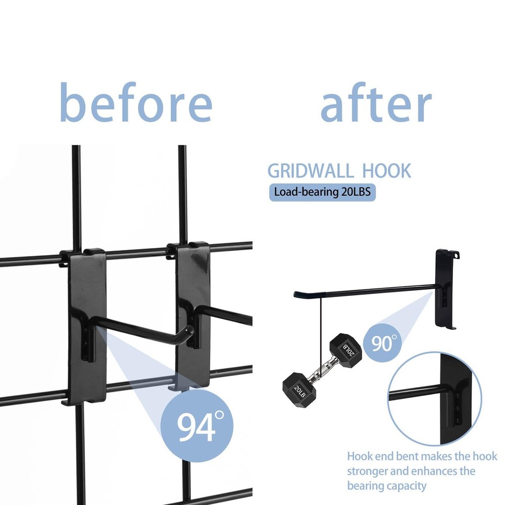 Gridwall Hooks 2 Inch,100PC Display Hooks for Grid Wall, Heavy Duty Gridwall ...