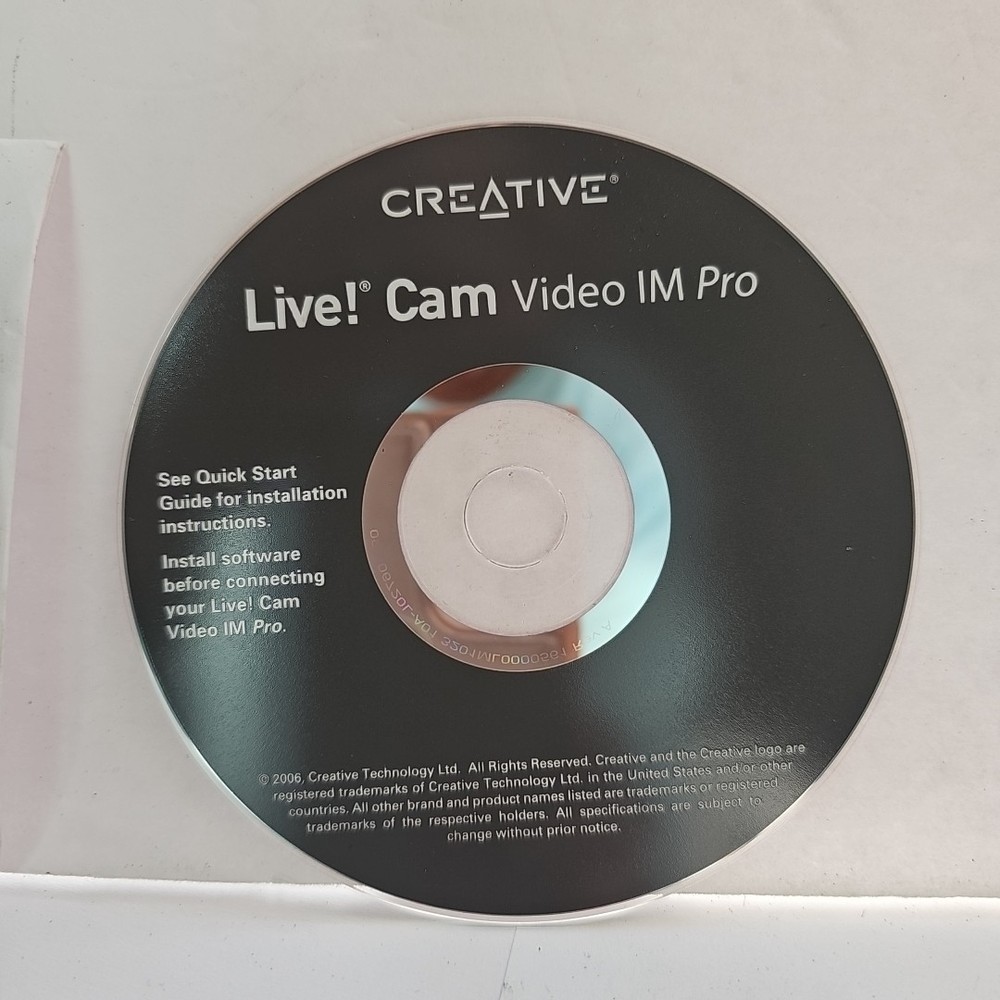 Creative Live! Cam Installation CD ONLY Replacement For Install Software CD-Rom