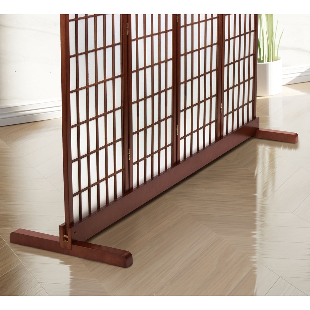 Room Divider Stand Walnut 4 Panel (Stand Only)
