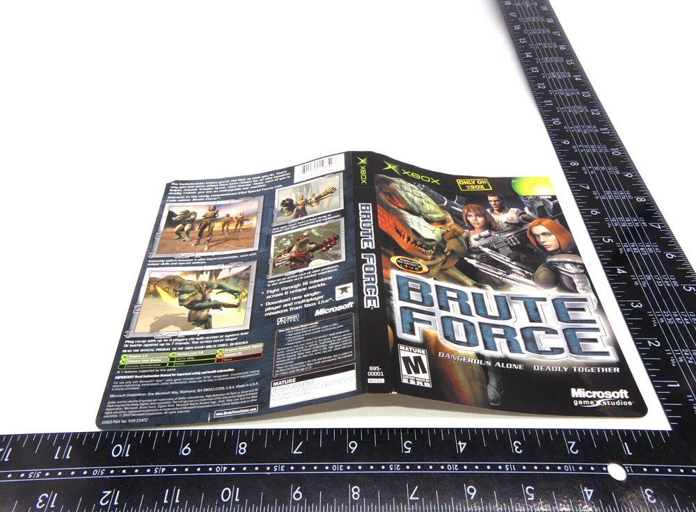 Authentic Brute Force Original Xbox Artwork Only No Game