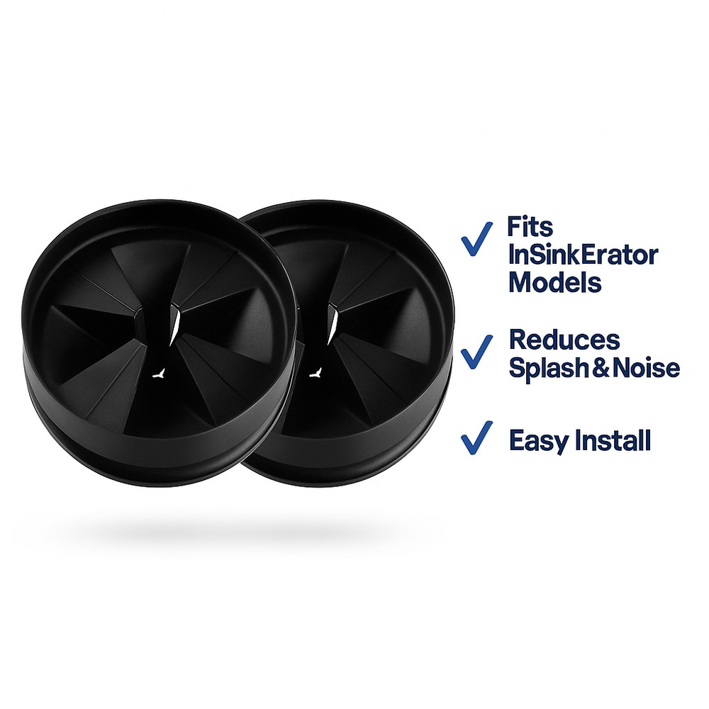 2 Pack Garbage Disposal Splash Guard for InSinkErator QCB-AM — Quiet Sink Baffle