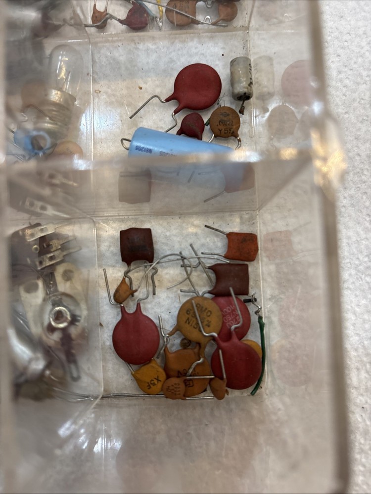 Vintage Capacitors Lot Ceramic Electrolytic Assorted Untested
