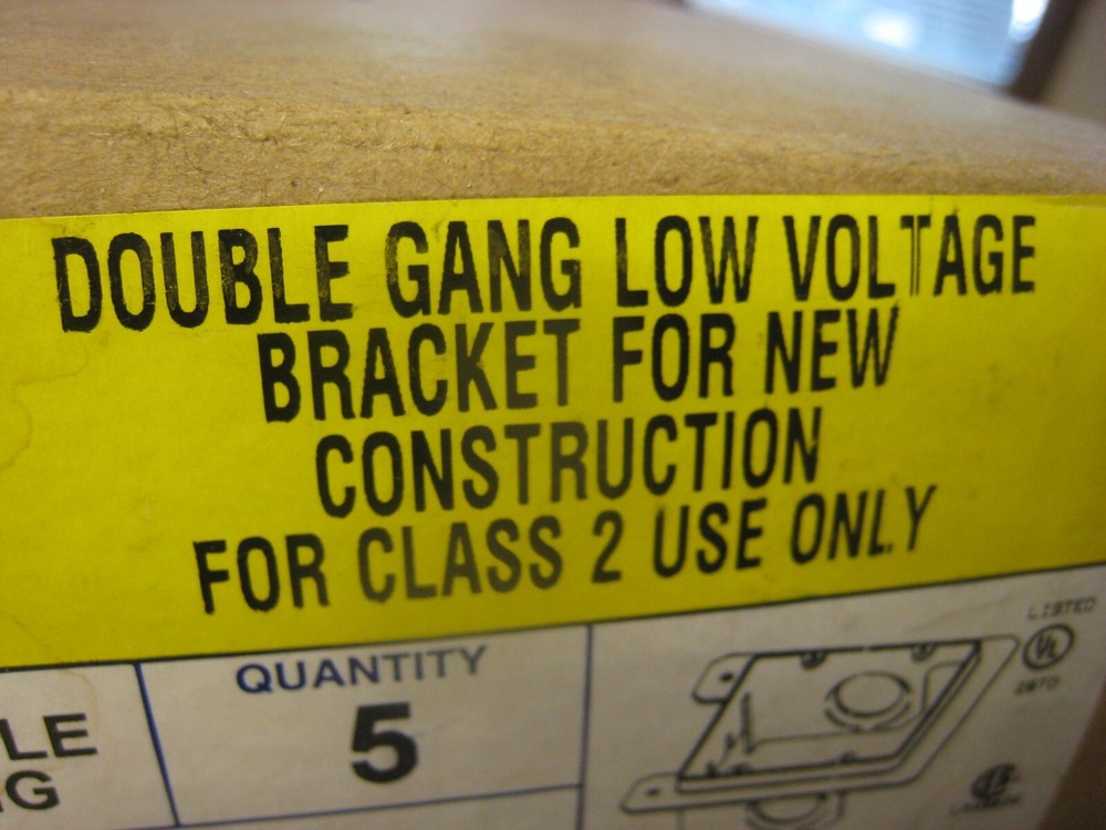 5-PACK Arlington 2-GANG Low Voltage Bracket For New Construction LVMB2~Class 2