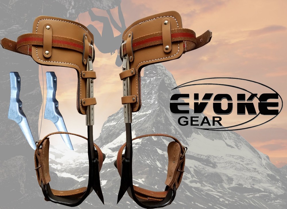 Tree Climbing Spike Set Pole Spurs Climber Adjustable With Extra set Tree Gaffs