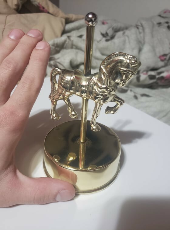 antique brass horse post topper