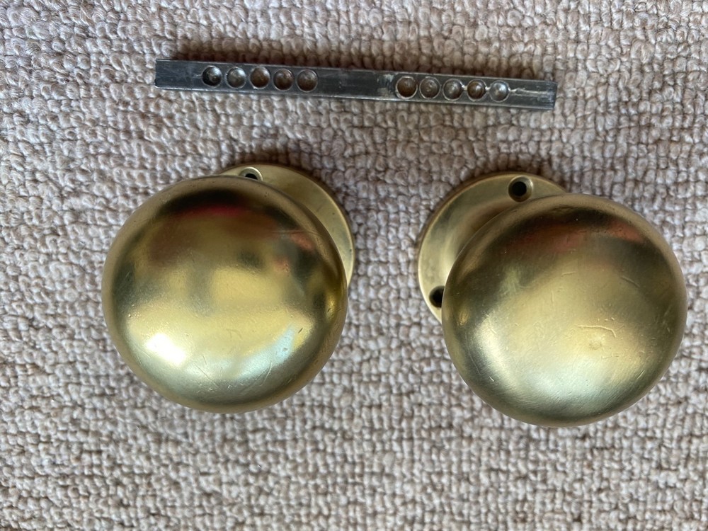 reclaimed Pair Of Solid brass Door Knobs over 450g