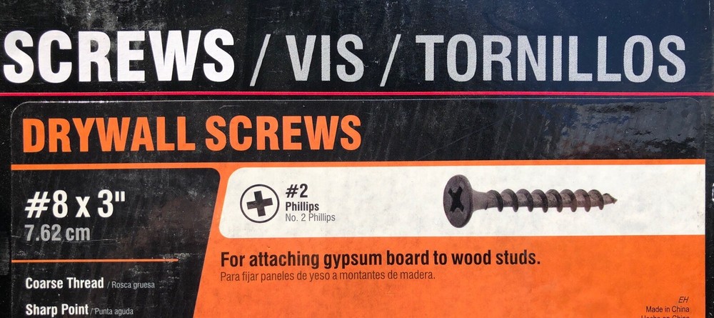 (5 Lbs) #8 x 3” Phillips Drywall Screws Bugle Head Phosphate Coarse Thread