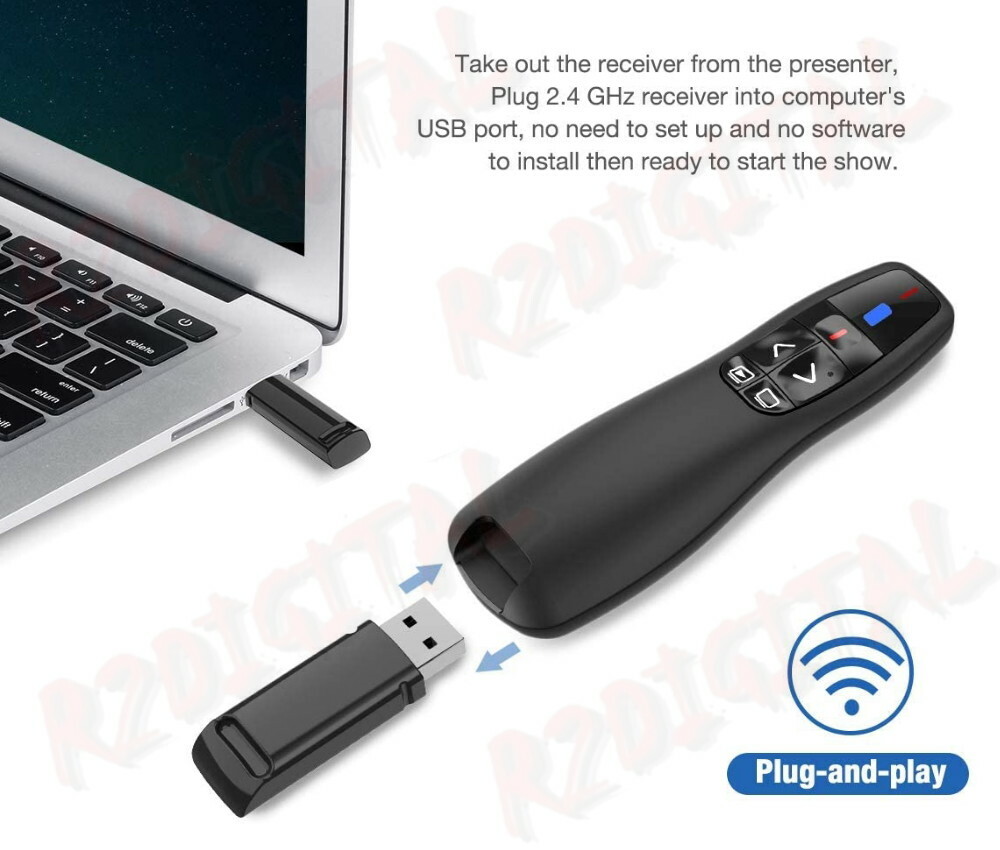 WIRELESS LASER POINTER PEN PRESENTER PC REMOTE CONTROL USB TRANSMITTER