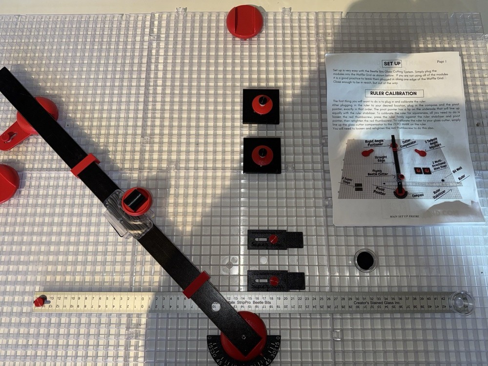 Complete Beetle Bits Glass Cutting System w/ Flying Beetle & 6Pack Waffle Grids
