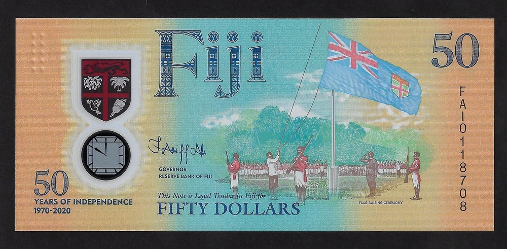 FIJI    50  DOLLAR 2020   P- 121      GEM UNC