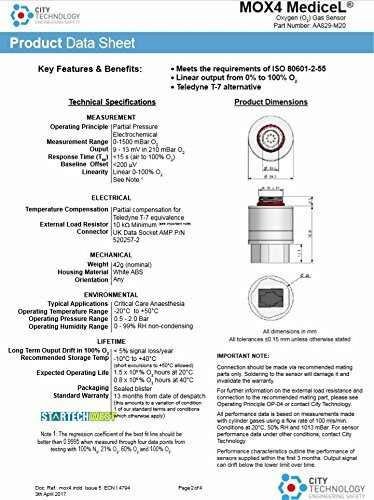 MOX-4 Oxygen Sensor CITY O2 Sensor Oxygen Battery O2 Oxygen Sensor MOX-4 Oxygen