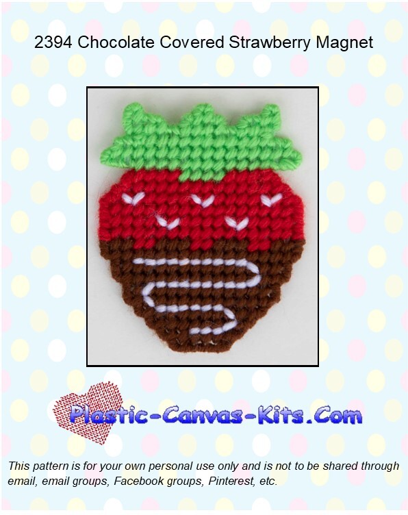 Chocolate Covered Strawberry Magnet-Plastic Canvas Pattern or Kit
