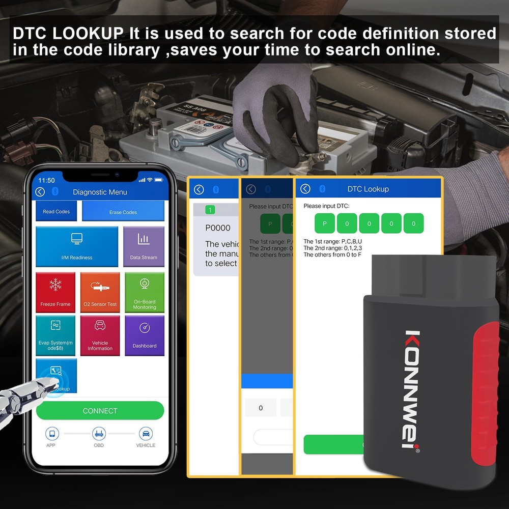 KONNWEI KDIAG Car OBD2 Reader Code Scanner Diagnostic ABS SRS Tool