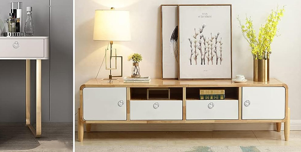 Ring Pull Matte Chrome For Cabinets Total Length: 57mm, Width: 61mm(Clearance)